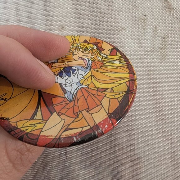 Sailor Moon Stained Glass Style Pinback Button Set of 3 - Picture 8 of 9